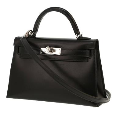 Bolso de mano Hermès  Kelly 20 cm en cuero box negro