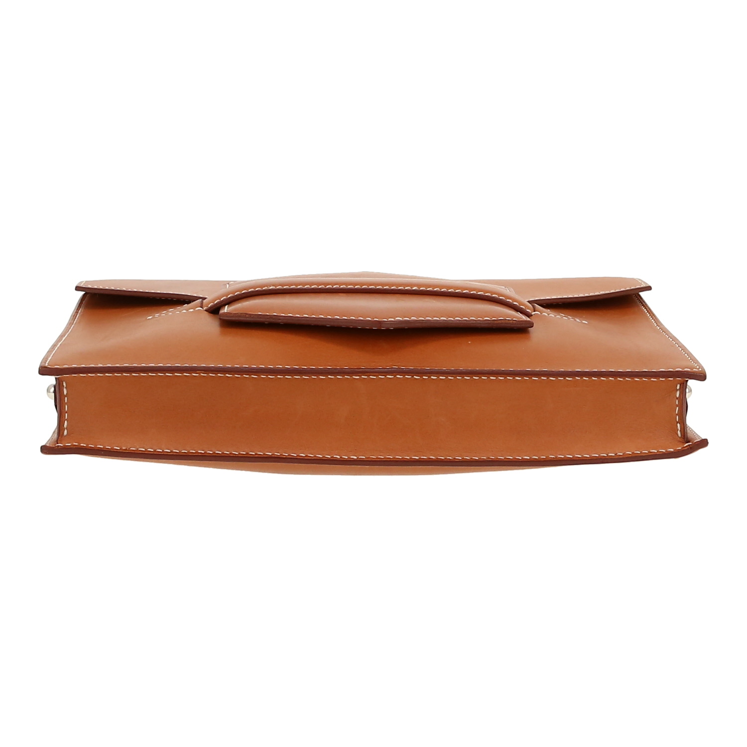 Sac à main Hermès  Faco en cuir Barénia marron - Detail D1