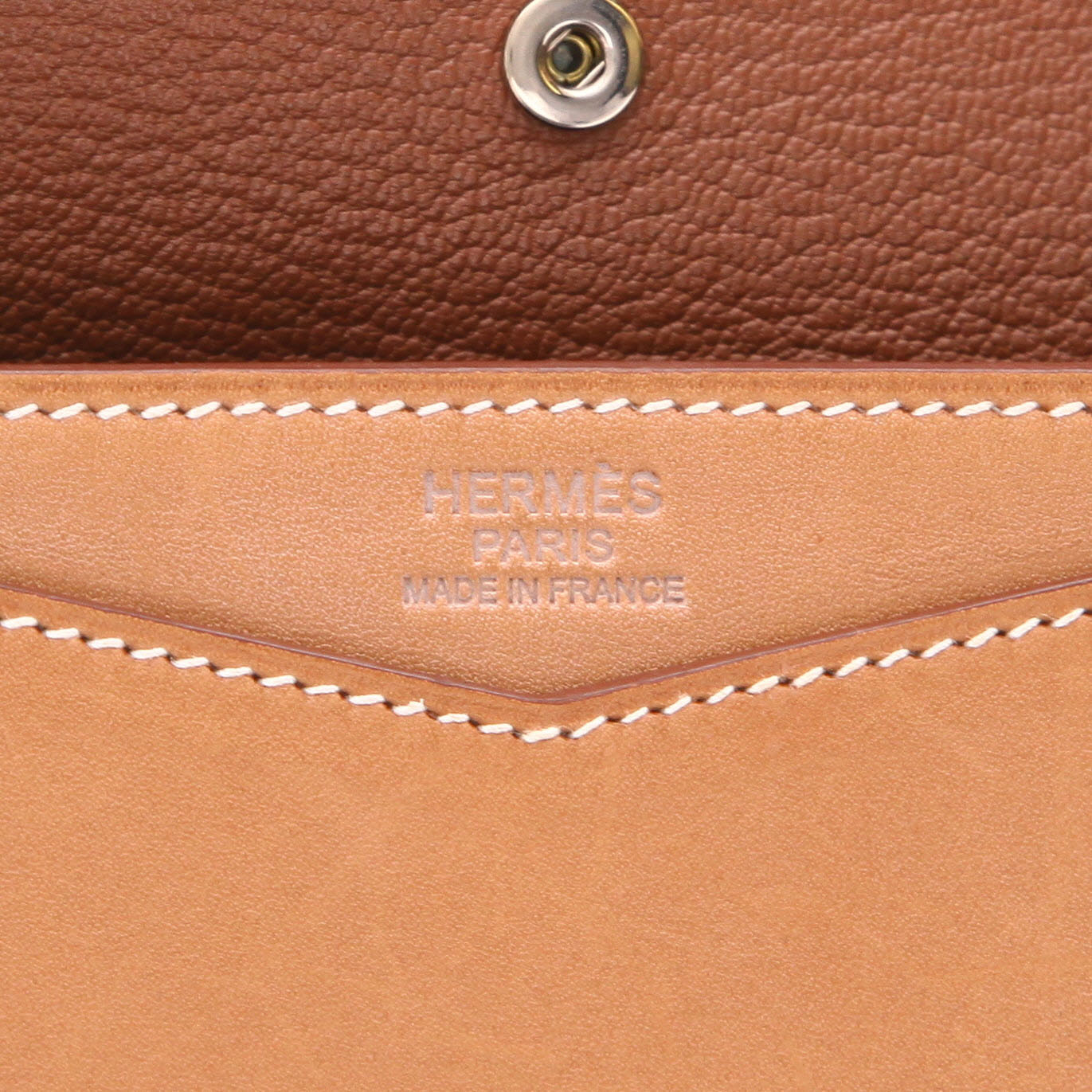 Hermès  Faco handbag  in brown Barenia leather - Detail D2