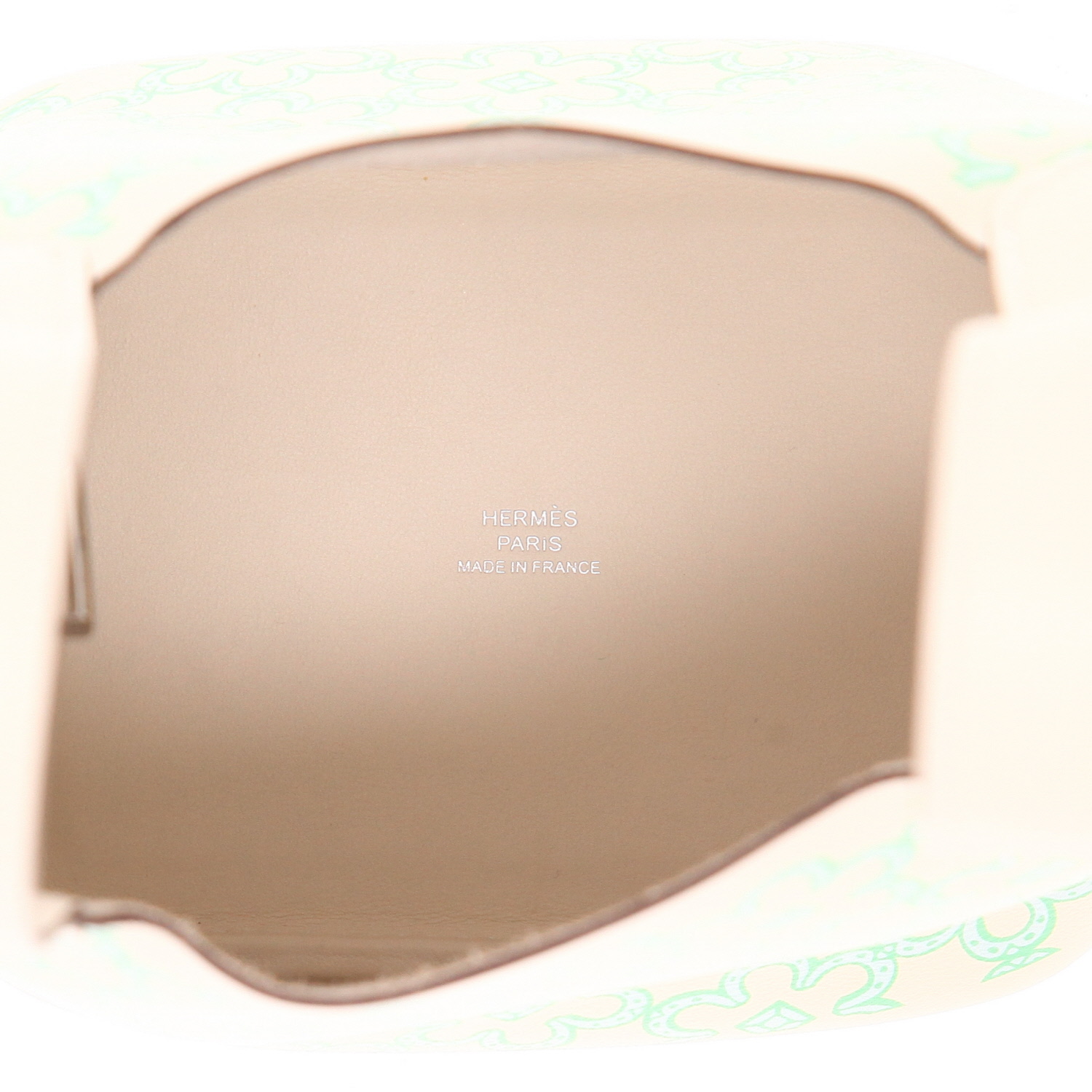 Hermès  Picotin Lock Micro Lucky Daisy handbag  in Nata and green Swift leather - Detail D3