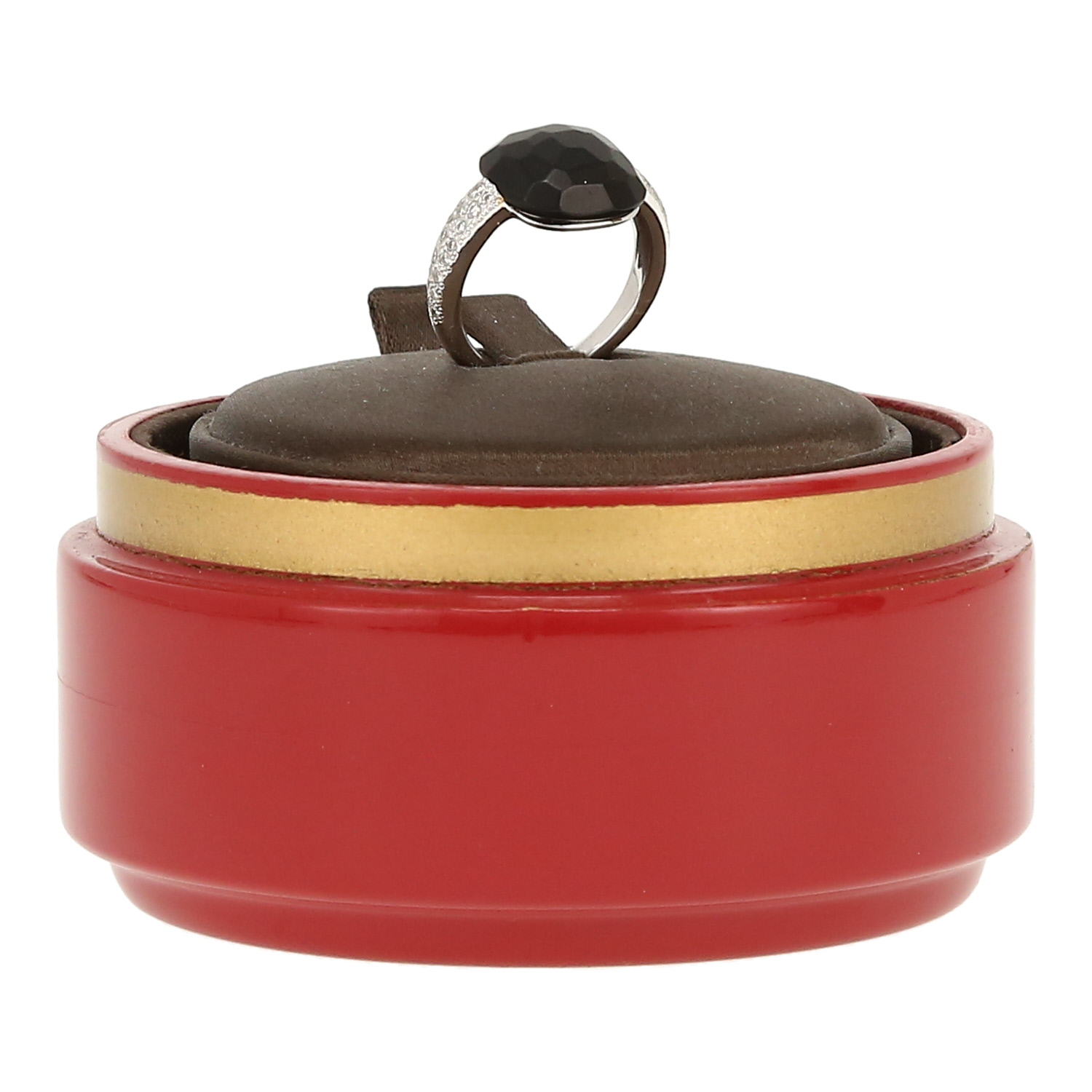 Pomellato Capri ring in white gold, jet and diamonds - Detail D2