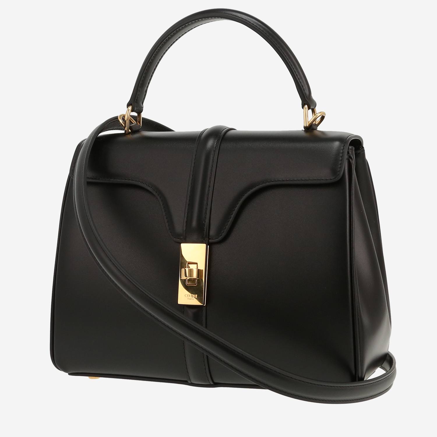 Sac bandoulière Celine  16 petit modèle  en cuir noir