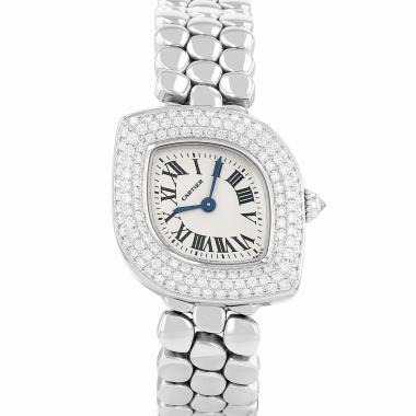 Montre Cartier Navette en or blanc Ref: Cartier - 2359  Vers 1990
