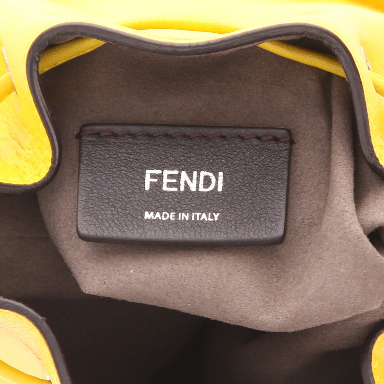 Borsa a tracolla Fendi  Mon Trésor in pelle gialla - Detail D2