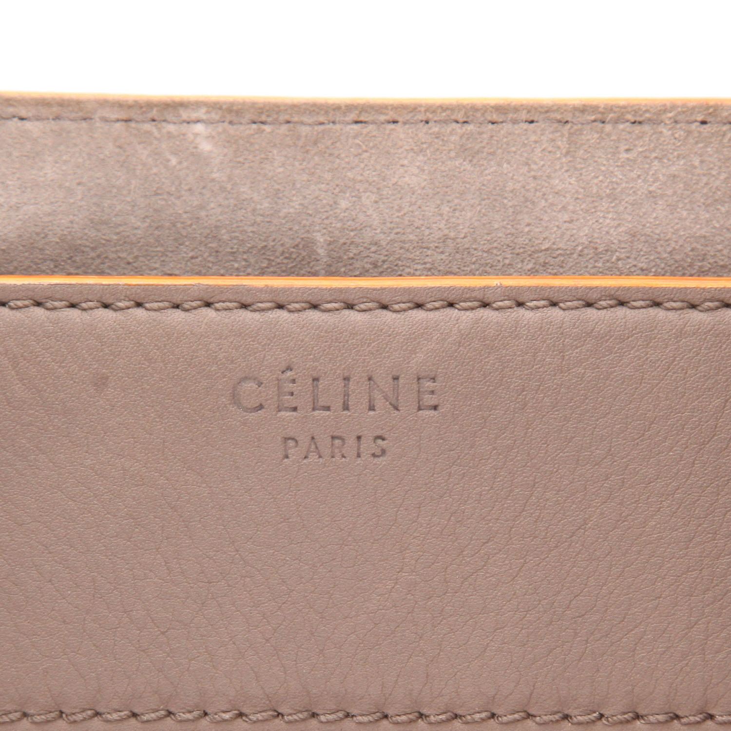 Sac cabas Celine  Phantom en cuir taupe - Detail D2