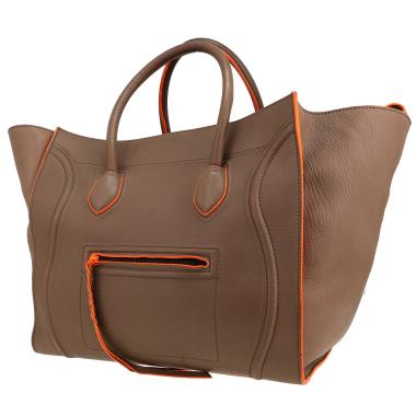 Sac cabas Celine  Phantom en cuir taupe