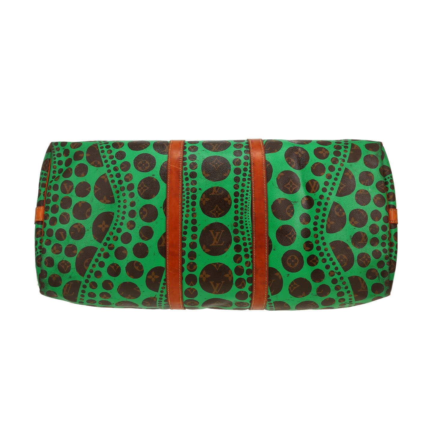 Louis Vuitton  Keepall Editions Limitées weekend bag  in brown monogram canvas  and natural leather - Detail D1