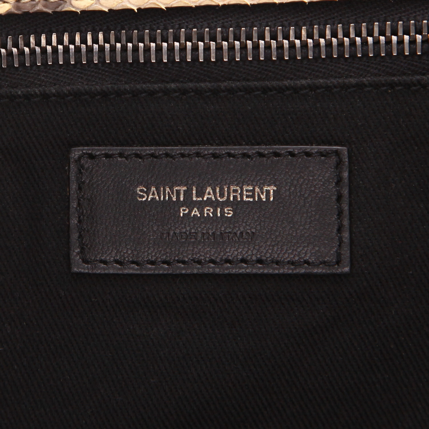 Bolso de mano Saint Laurent  Sac de jour en piel de pitón beige - Detail D2