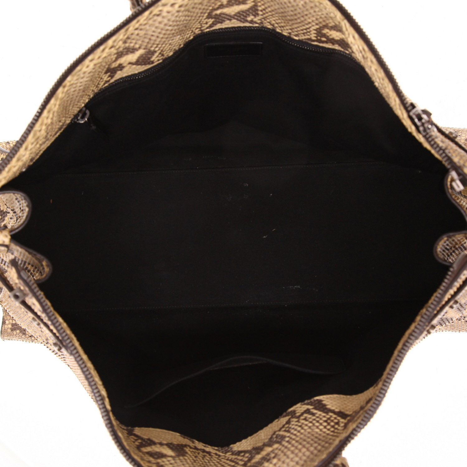 Saint Laurent  Sac de jour handbag  in beige python - Detail D3