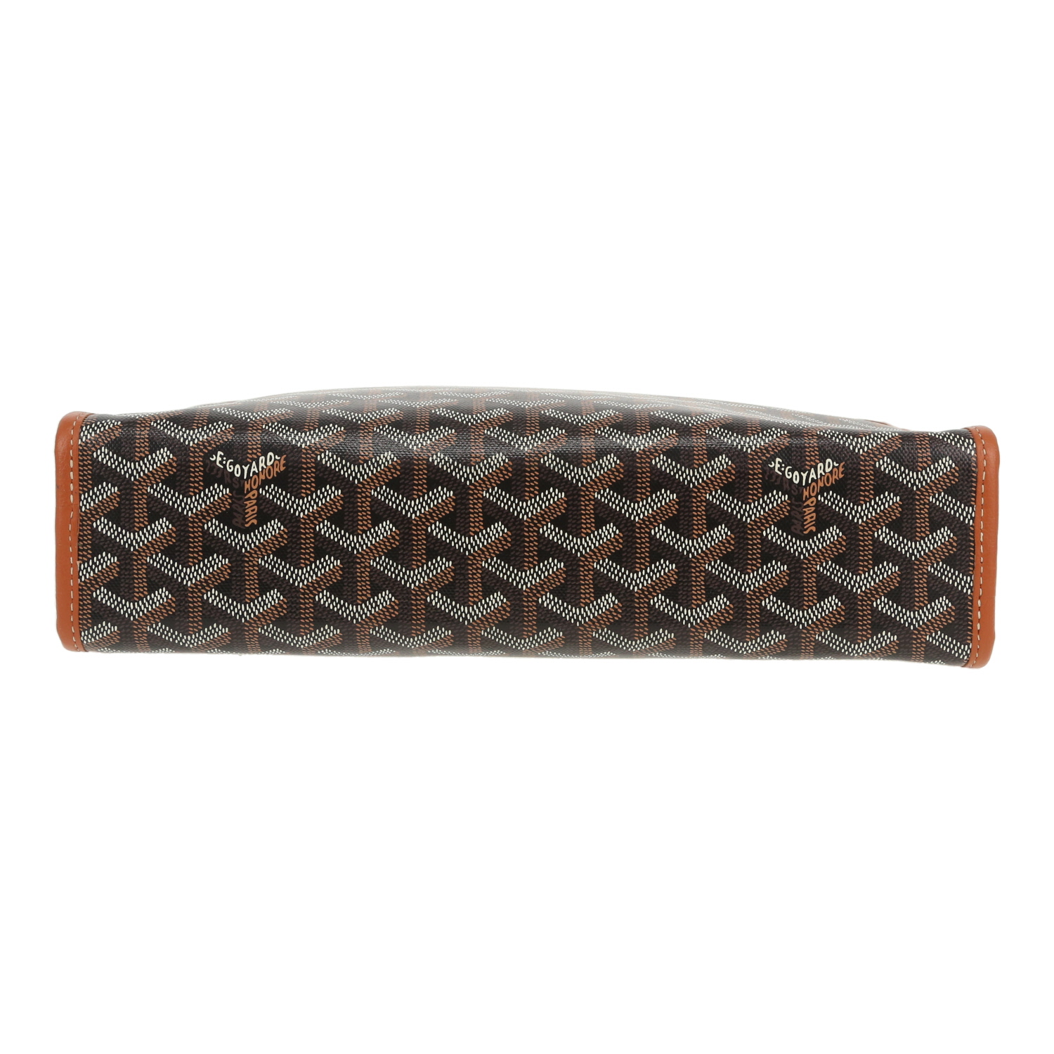 Goyard  Jouvence pouch  in black Goyard canvas  and brown leather - Detail D1