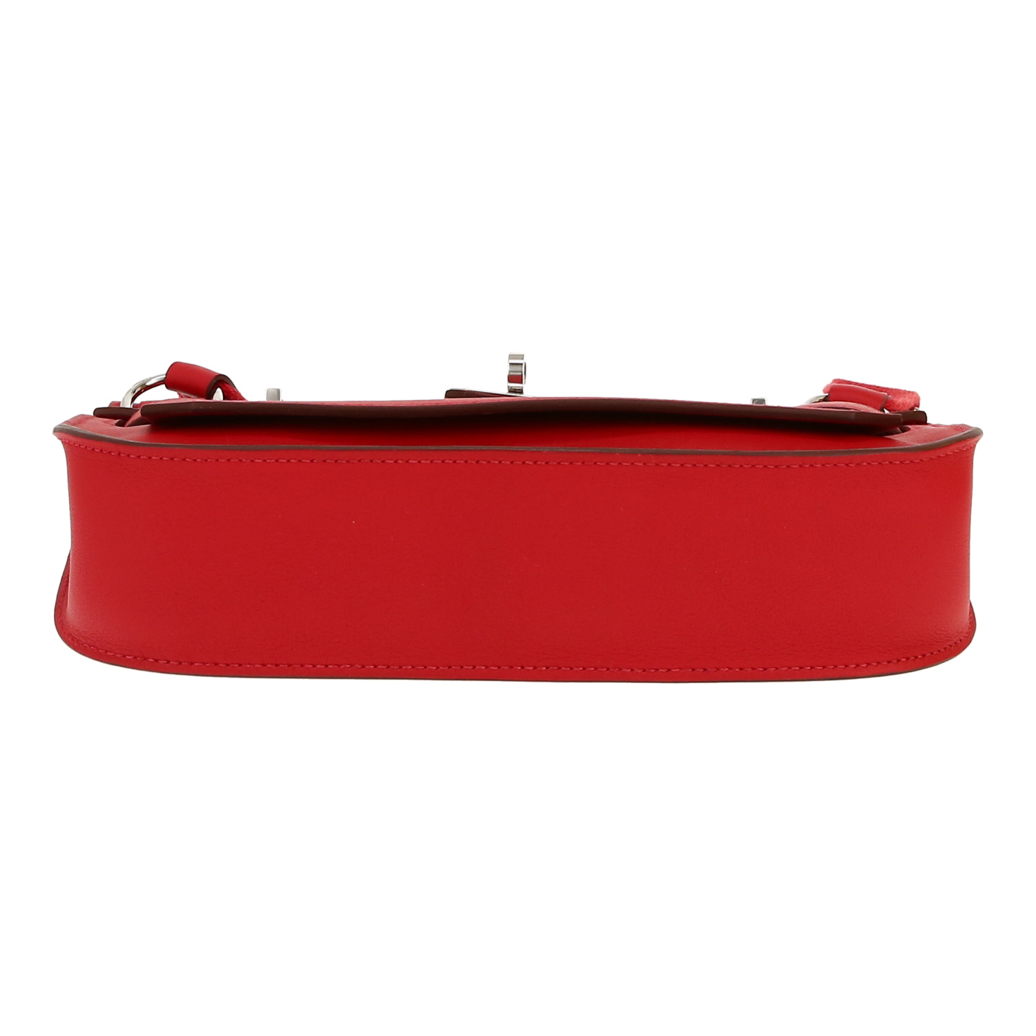 Borsa a tracolla Hermès  Jypsiere mini  in pelle Swift rossa - Detail D1