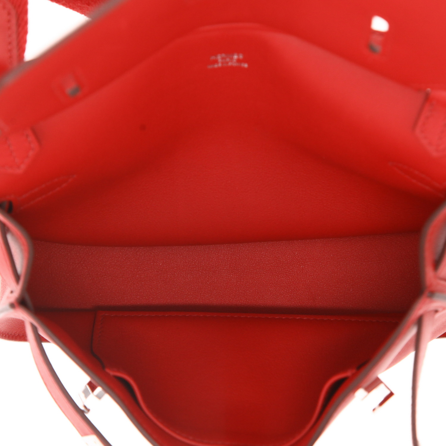 Borsa a tracolla Hermès  Jypsiere mini  in pelle Swift rossa - Detail D3