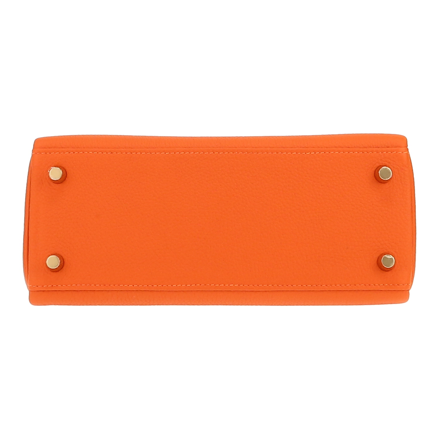 Borsa Hermès  Kelly 25 cm in pelle togo arancione - Detail D1
