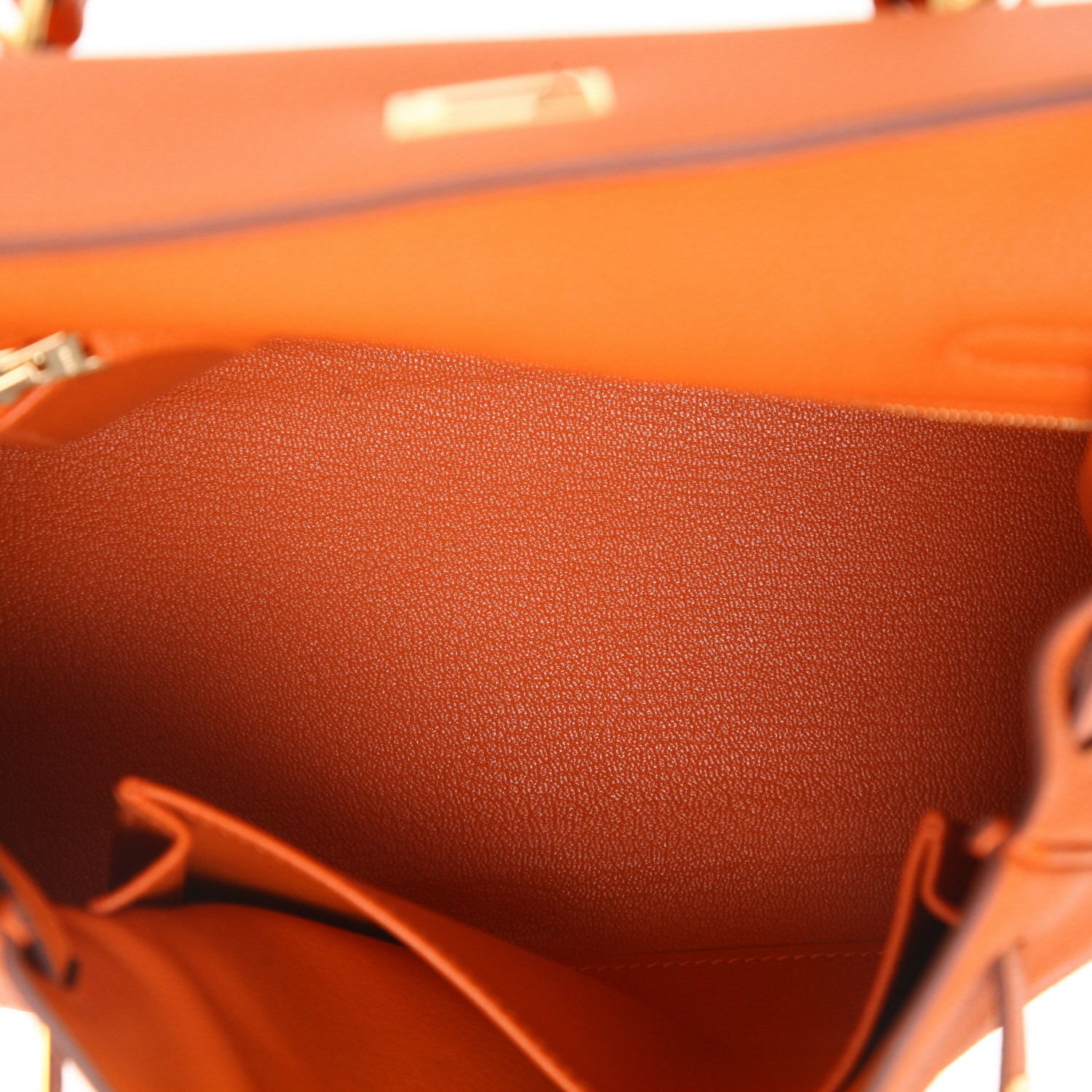 Borsa Hermès  Kelly 25 cm in pelle togo arancione - Detail D3