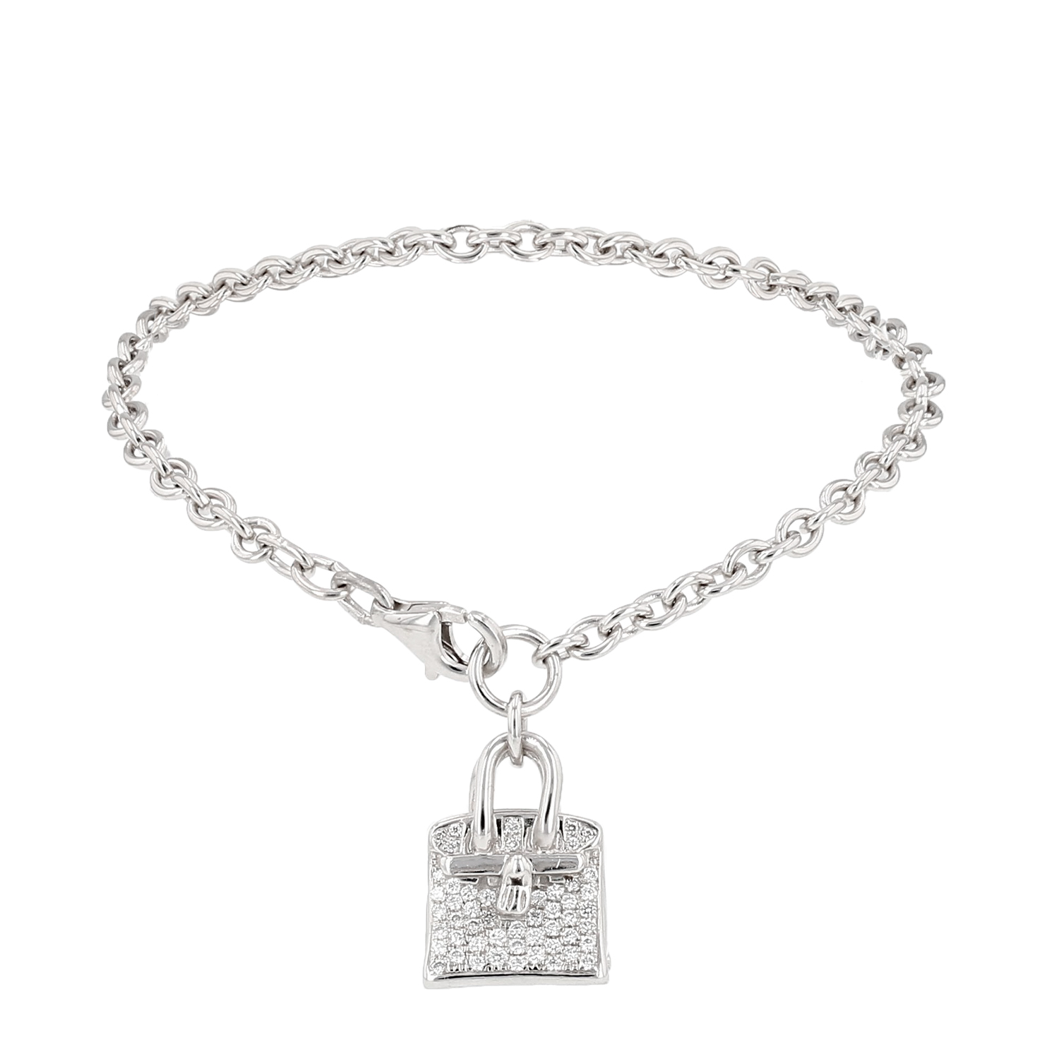 Bracelet Hermès Amulette en or blanc et diamants