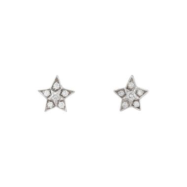 Pendientes Chanel Comète Géode modelo pequeño de oro blanco y diamantes