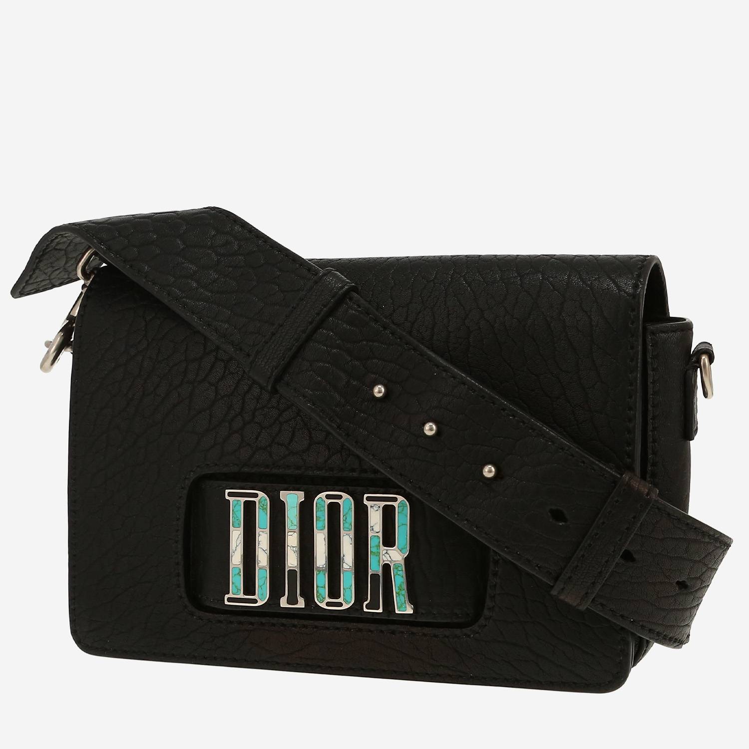 Dior  DIO(R)EVOLUTION shoulder bag  in black grained leather
