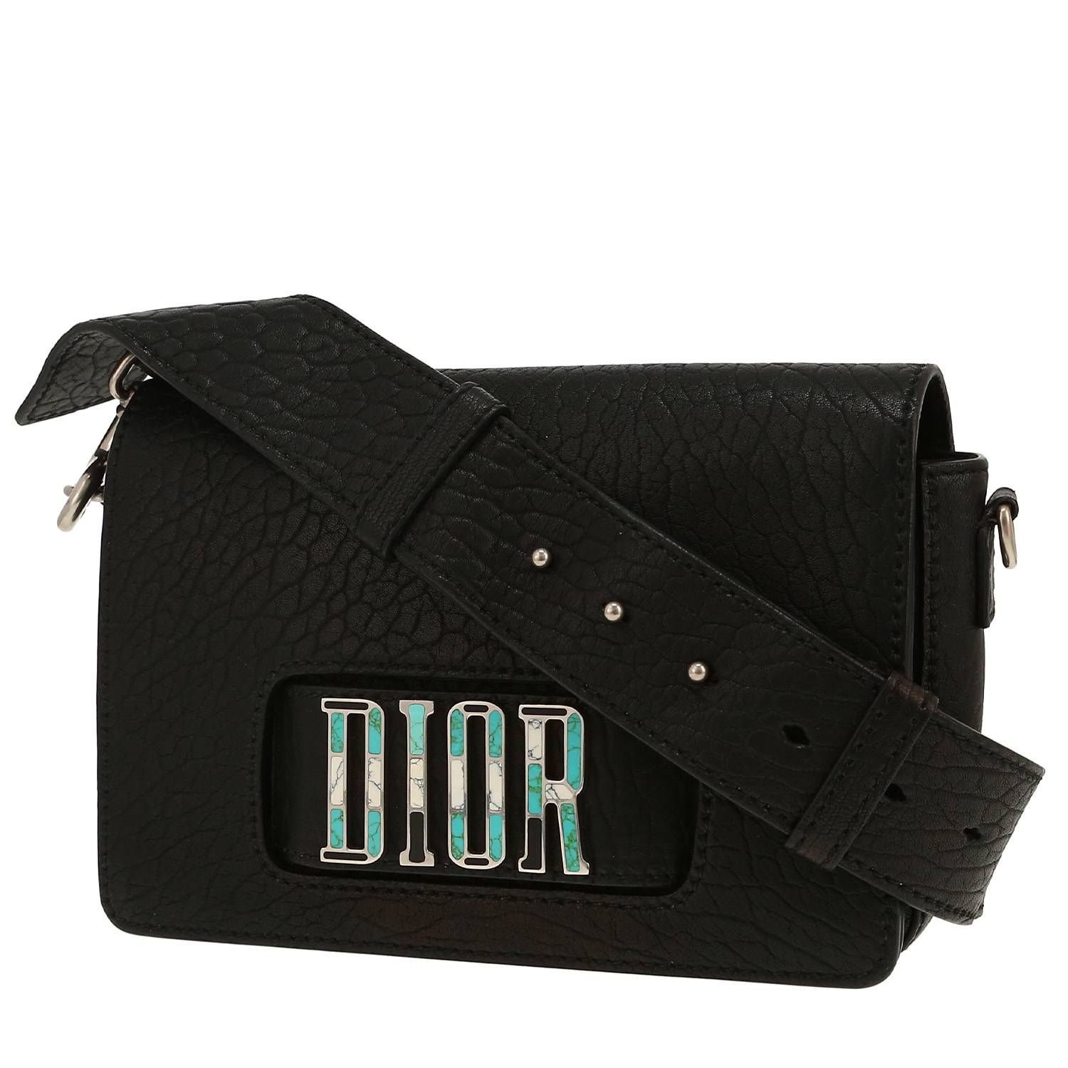 Dior DIO(R)EVOLUTION shoulder bag in black grained leather