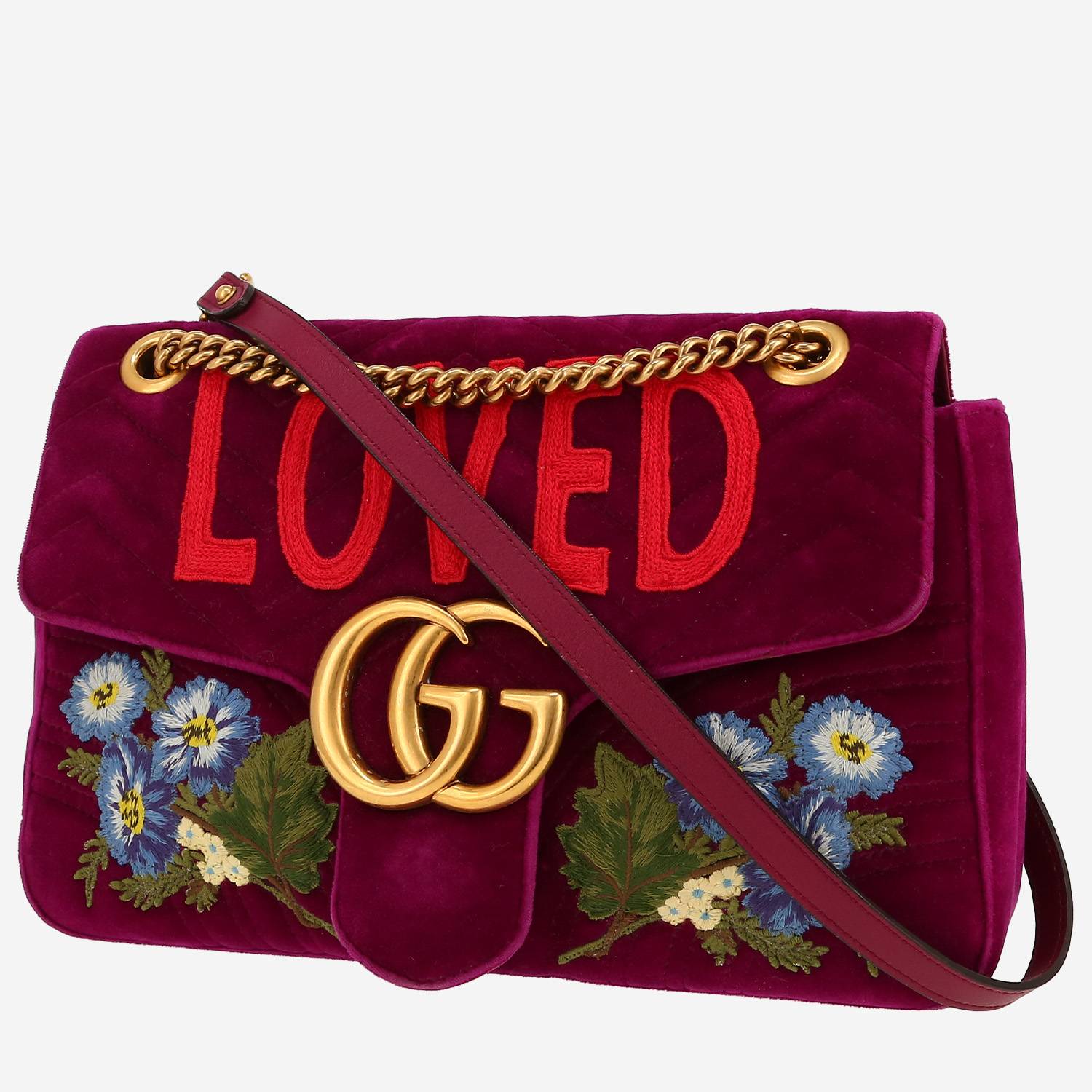 Gucci  GG Marmont handbag  in purple velvet