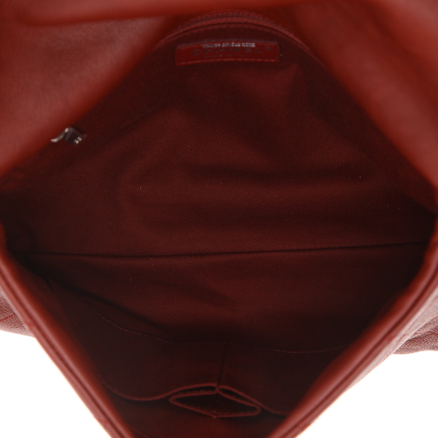 Chanel   handbag  in burgundy leather - Detail D3