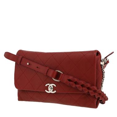 Chanel   handbag  in burgundy leather