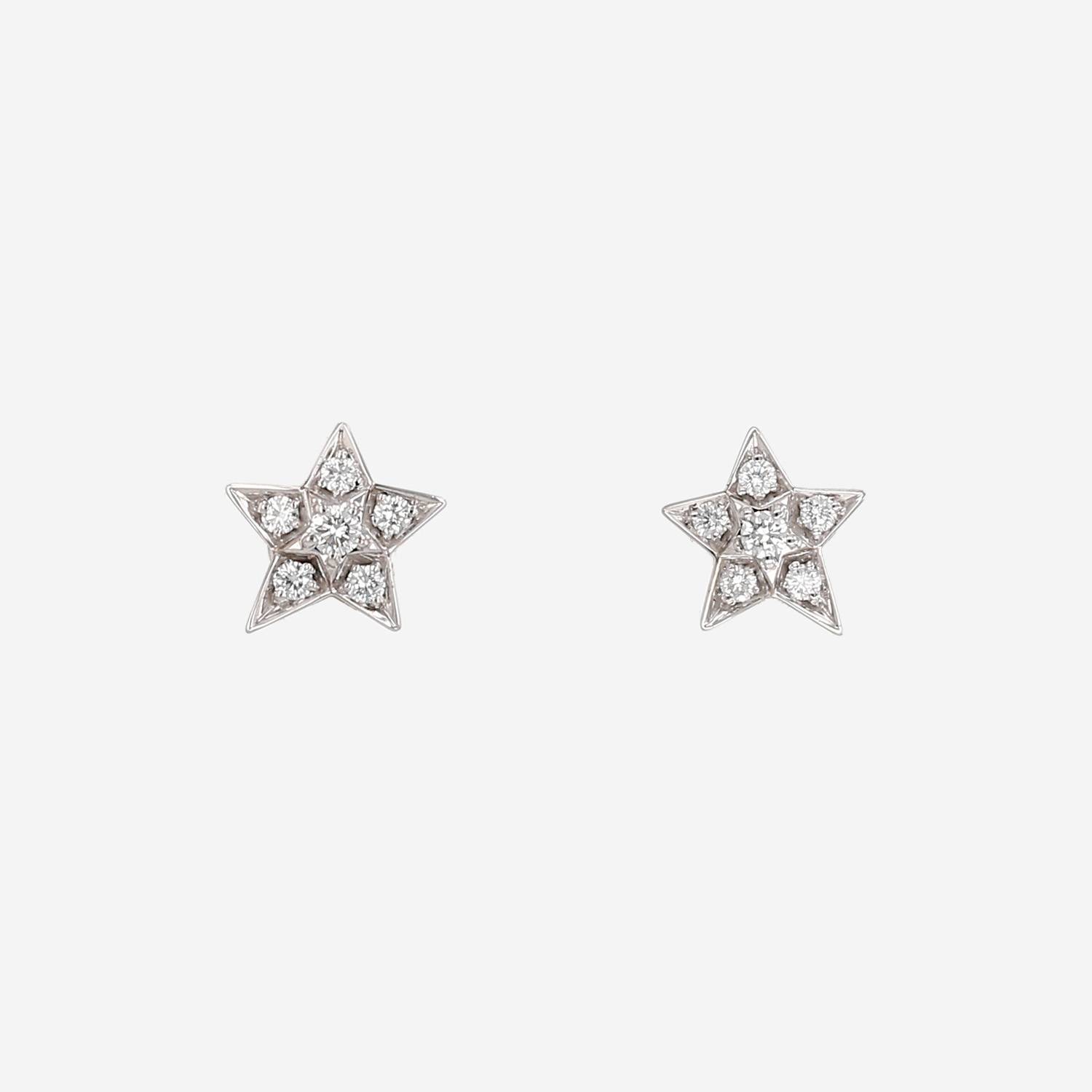 Paire de boucles d'oreilles Chanel Comète Géode petit modèle en or blanc et diamants Paire de boucles d'oreilles Chanel Comète Géode petit modèle en or blanc et diamants