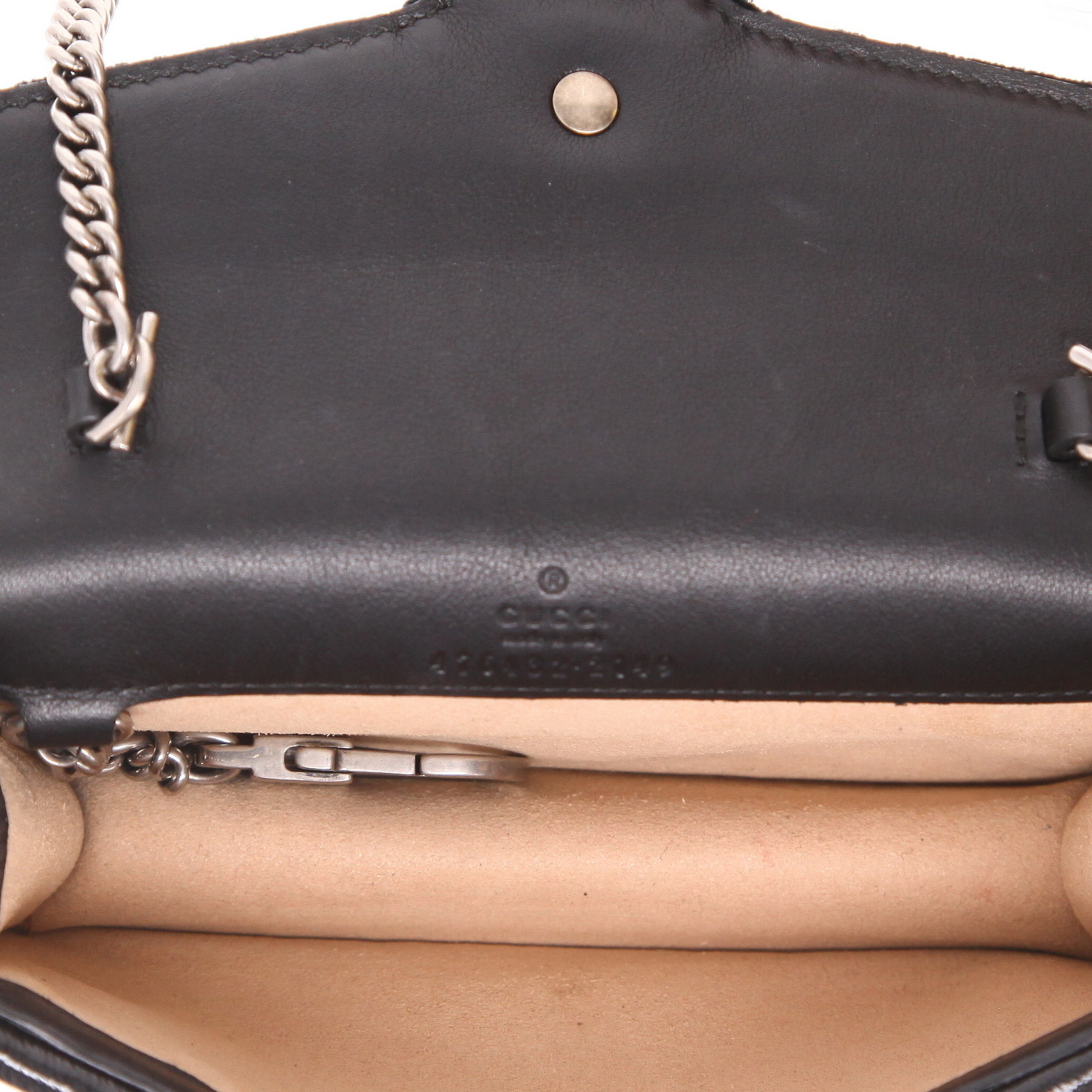 Borsa a tracolla Gucci  Dionysus in velluto verde e pelle nera - Detail D3