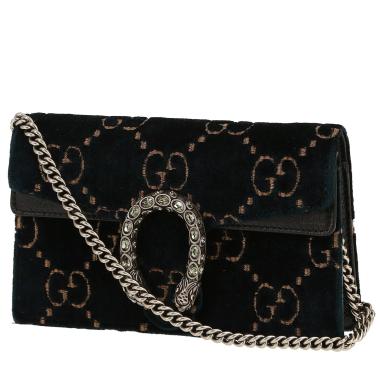 Borsa a tracolla Gucci  Dionysus in velluto verde e pelle nera