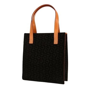 Celine  Vintage handbag  in black velvet  and natural leather