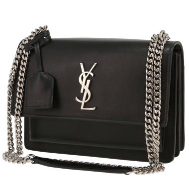 Borsa a tracolla Saint Laurent  Sunset modello medio  in pelle nera
