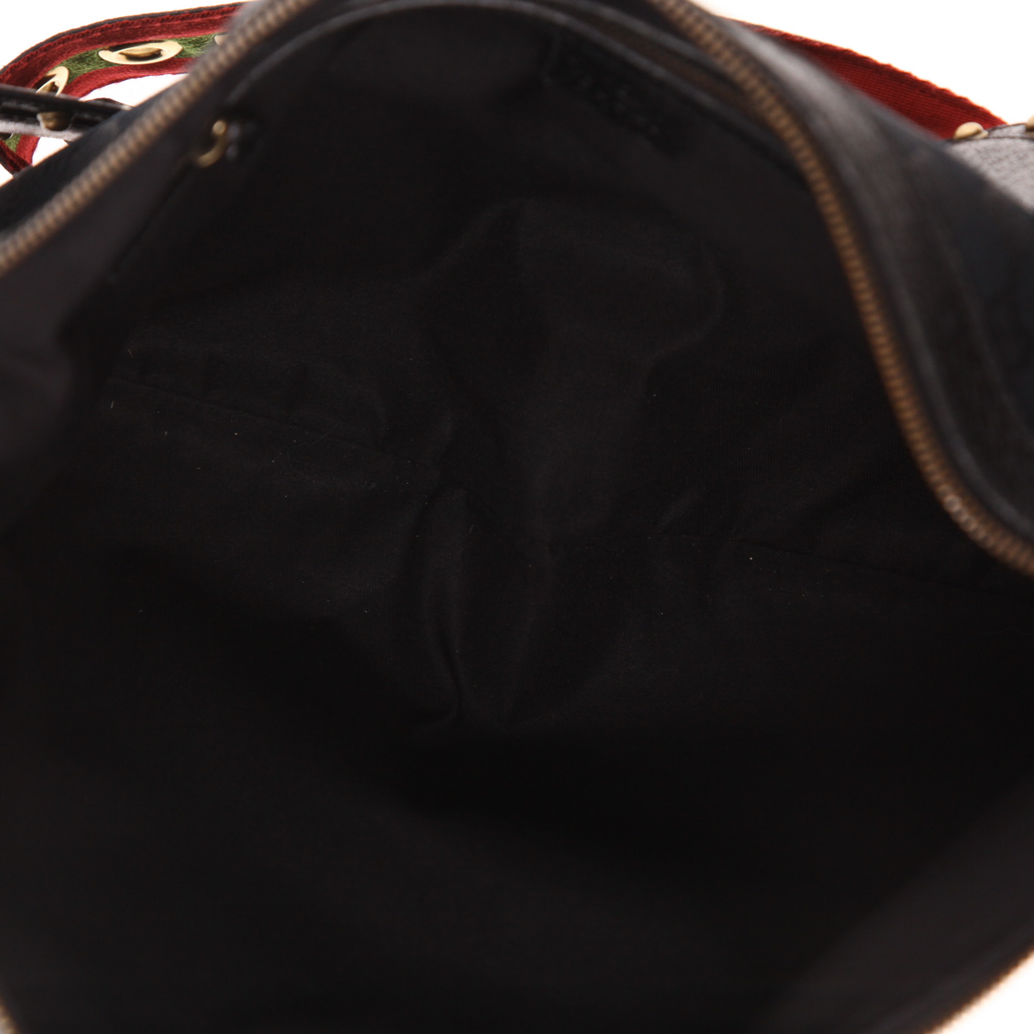 Borsa a spalla Gucci   in tela siglata nera e pelle nera - Detail D3