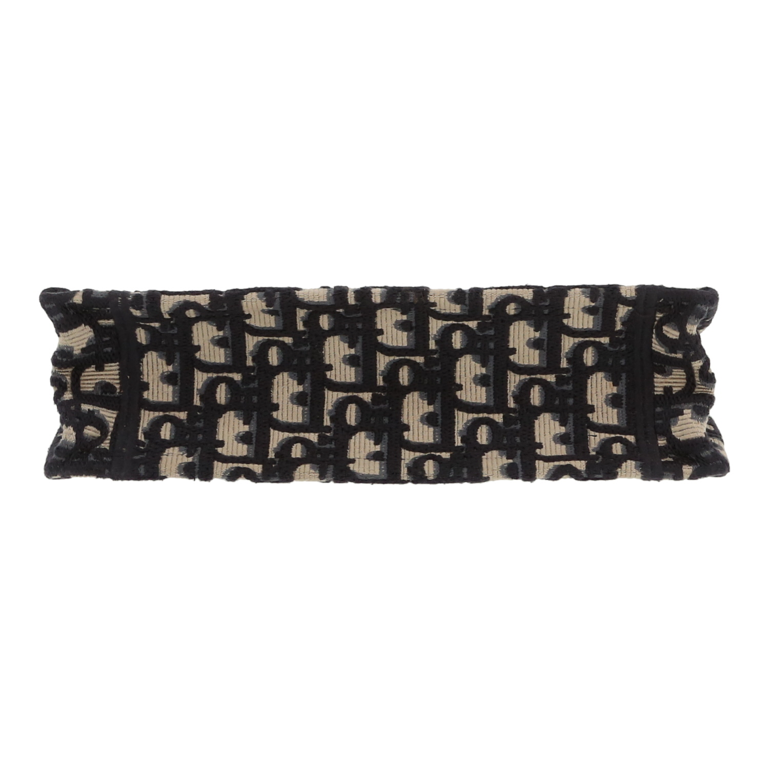 Bolso de mano Dior  Book Tote mini  en lona Monogram Oblique azul y beige - Detail D1