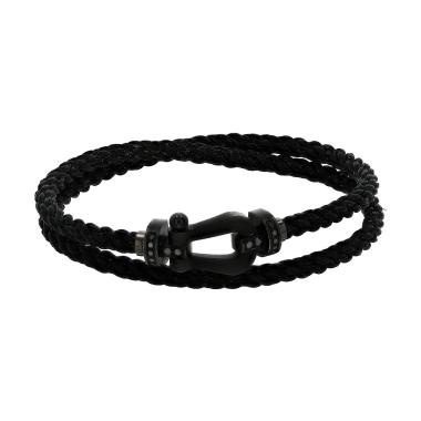 Bracelet Fred Force 10 grand modèle en titane et diamants noirs Bracelet Fred Force 10 grand modèle en titane et diamants noirs