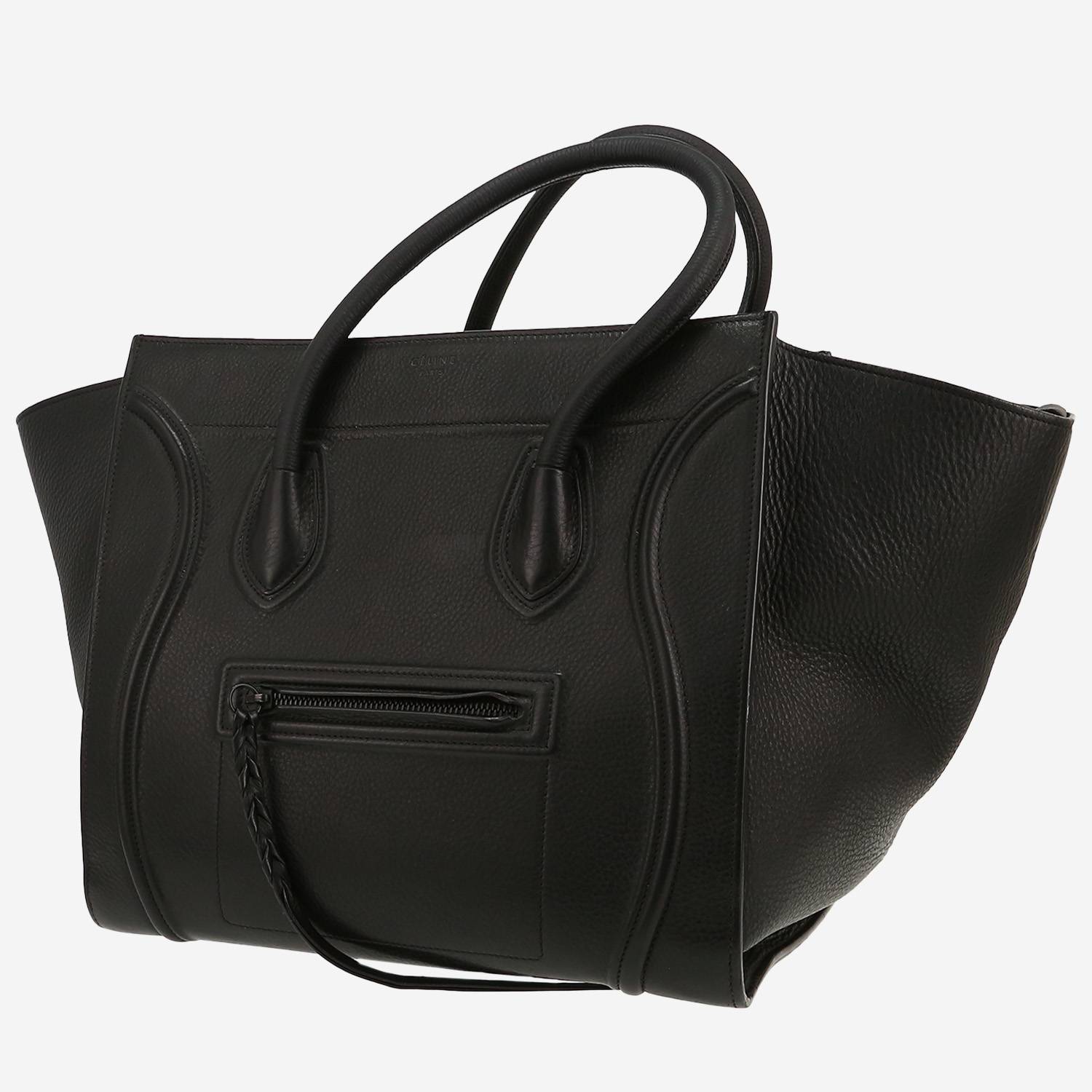 Bolso de mano Celine  Phantom en cuero granulado negro