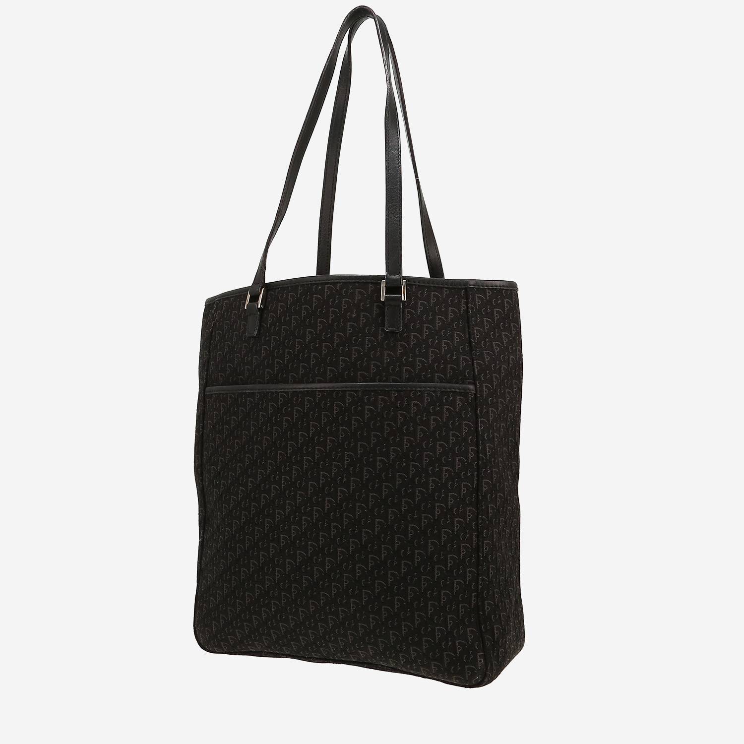 Dior  Vintage handbag  in black monogram canvas Oblique  and black leather