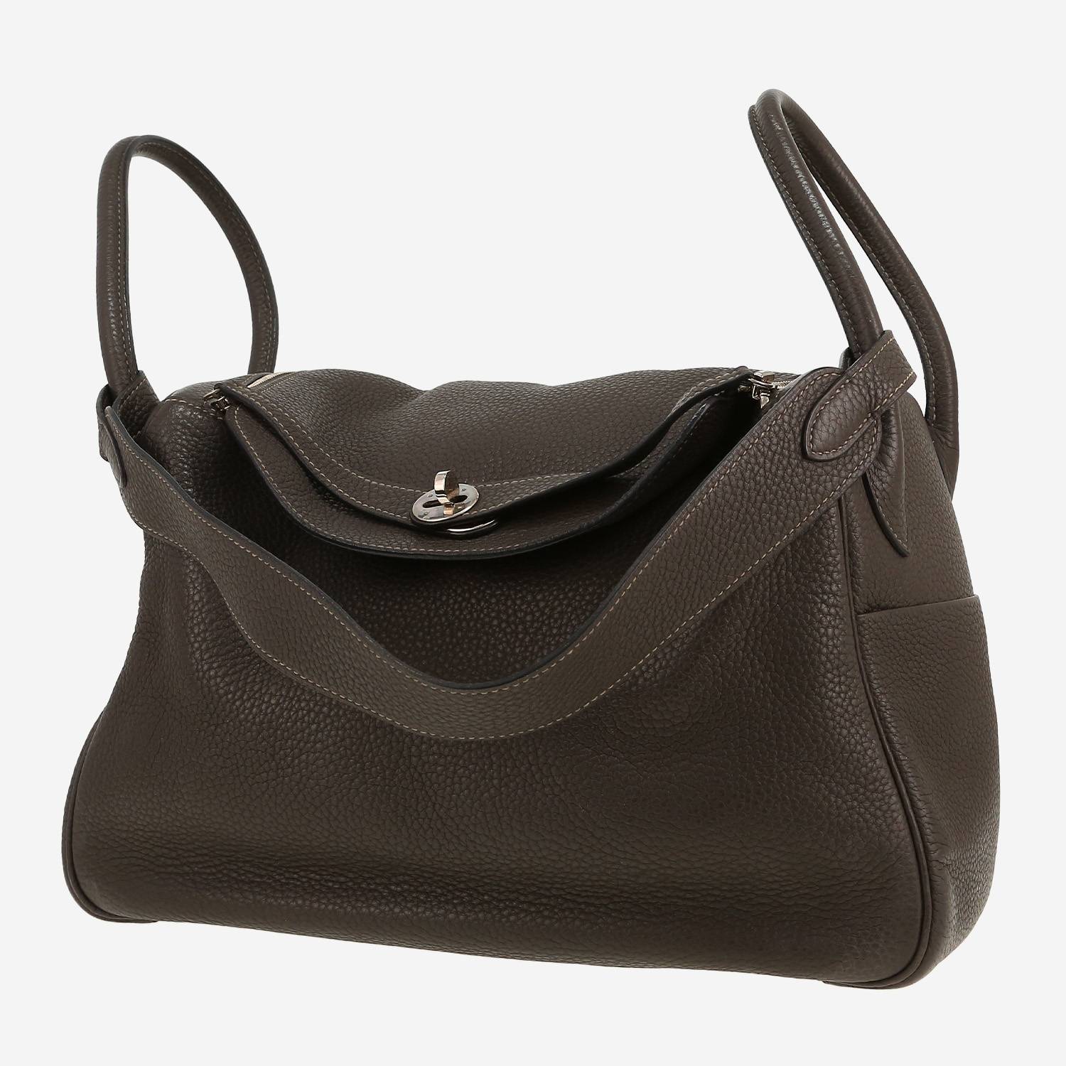 Bolso para llevar al hombro Hermès  Lindy 34 cm en cuero togo gris