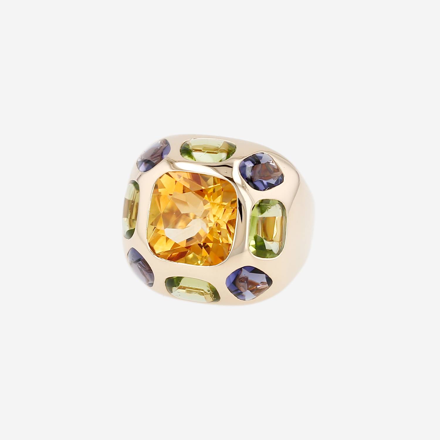 Chanel Baroque large model ring in yellow gold and colored stones