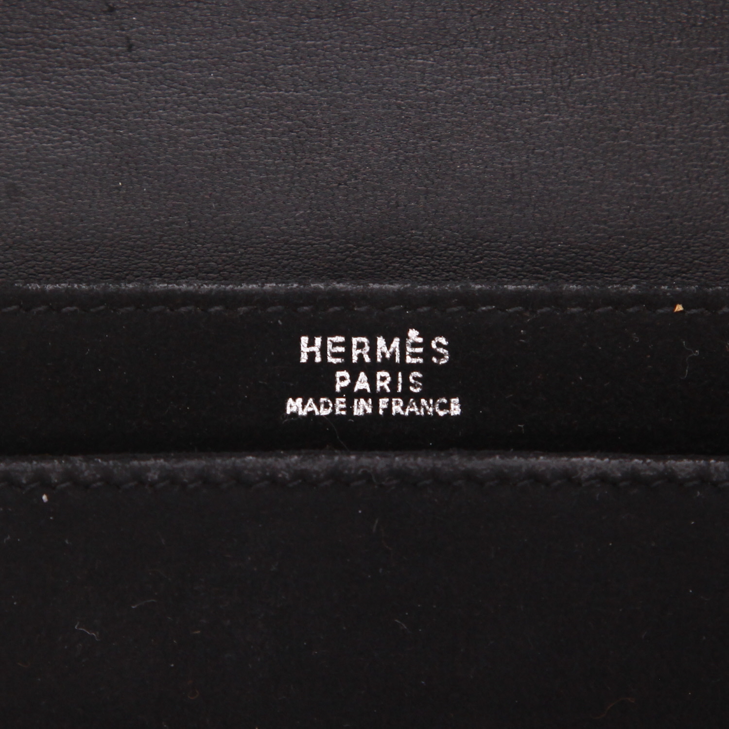 Pochette Hermès  Vintage en veau doblis noir - Detail D2