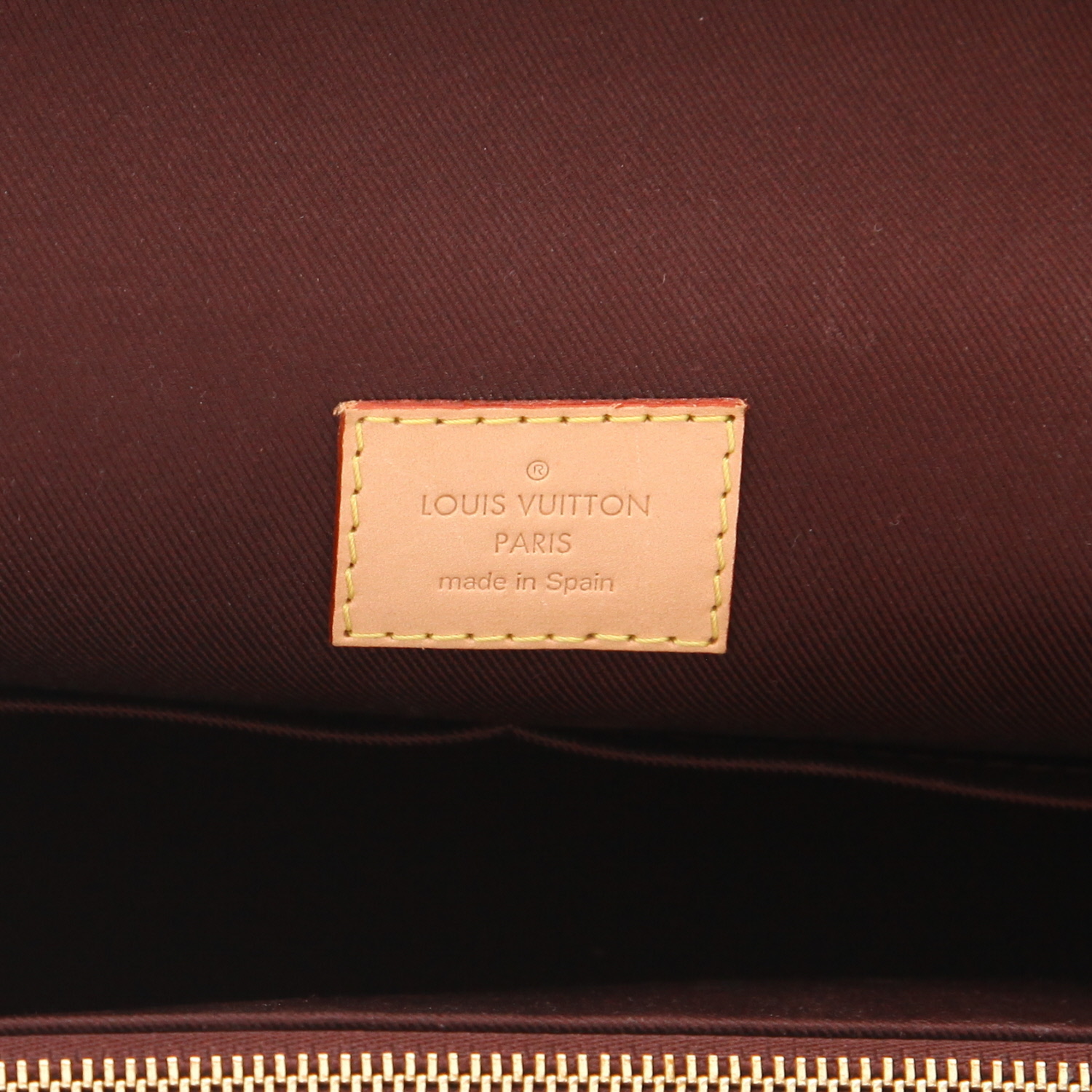 Bolso de mano Louis Vuitton  Cluny en lona Monogram marrón y cuero natural - Detail D2