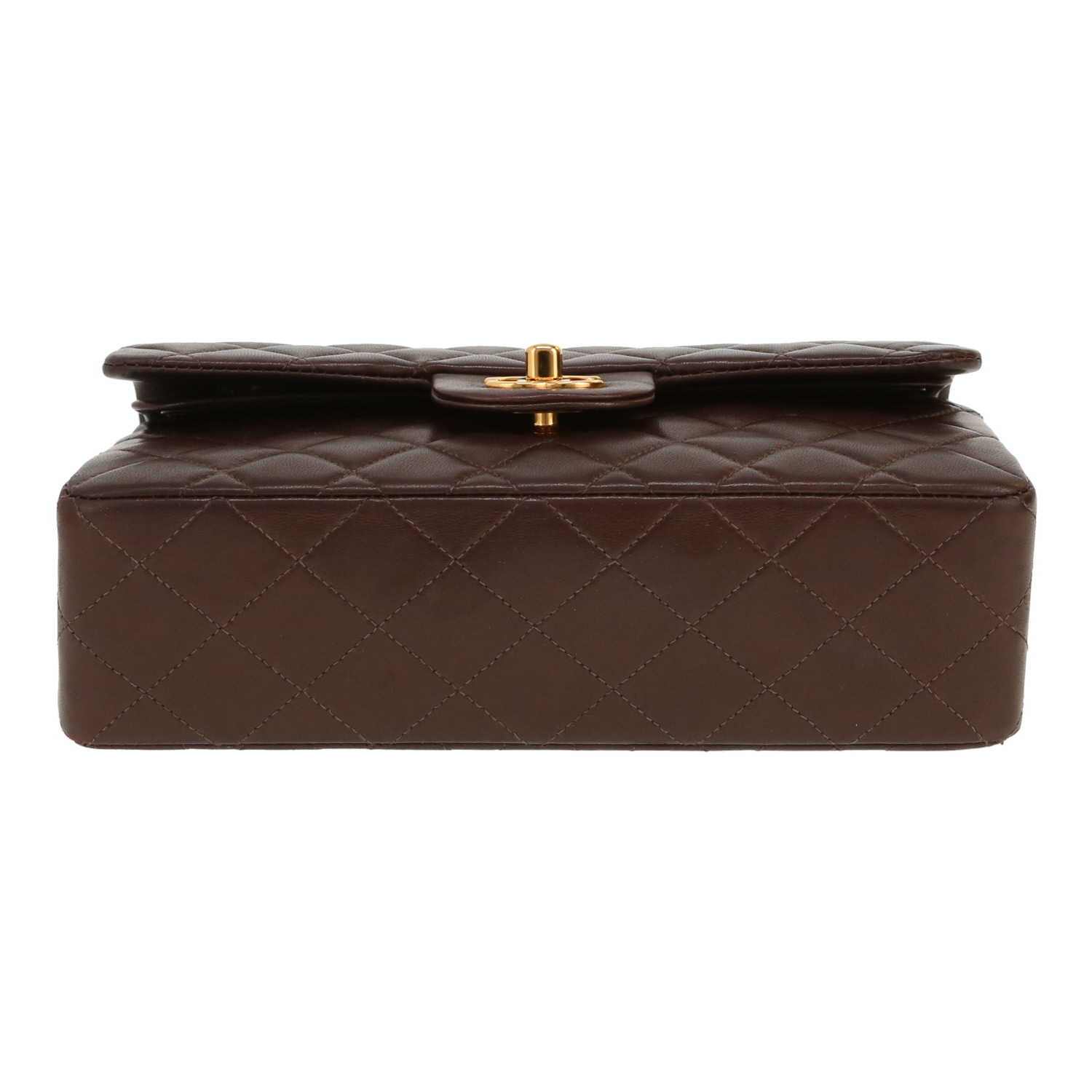 Chanel  Timeless Classic handbag  in brown quilted leather - Detail D1