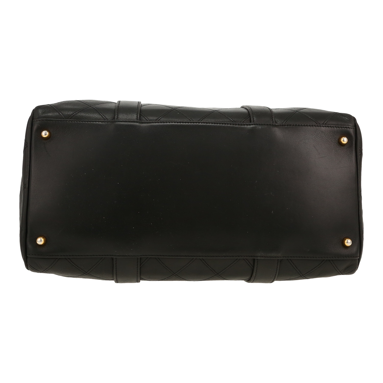 Bolso de mano Chanel  Bowling en cuero acolchado negro - Detail D1