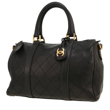 Sac à main Chanel  Bowling en cuir matelassé noir