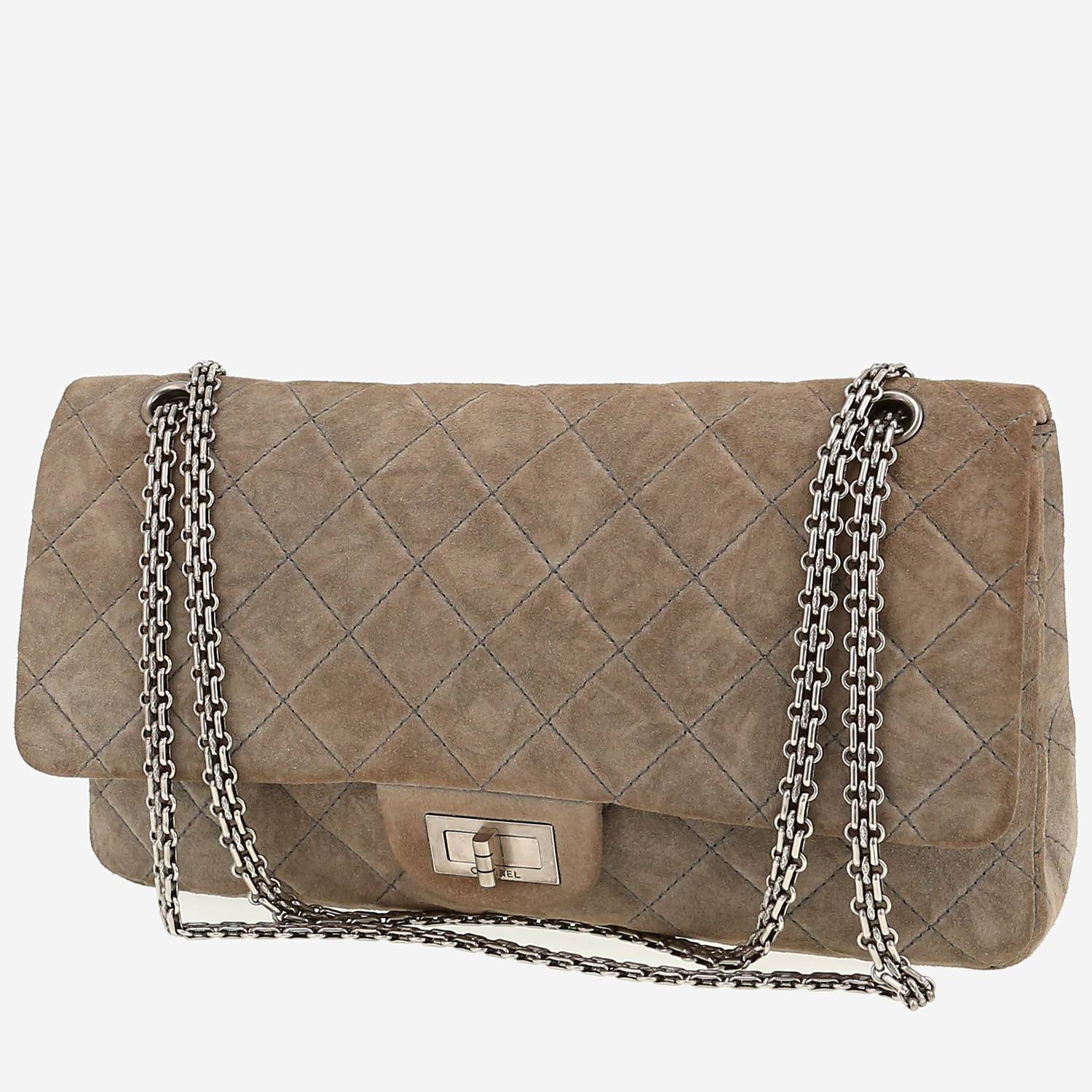 Chanel  2.55 shoulder bag  in grey Veau velours