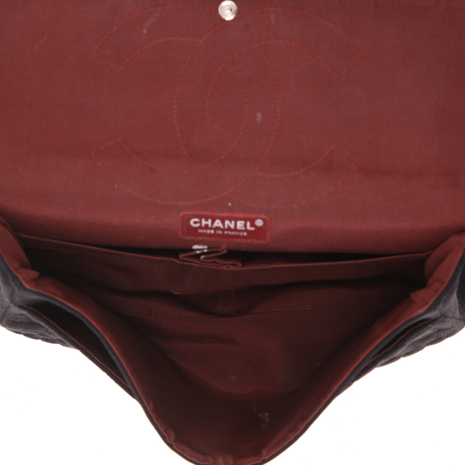 Bolso de mano Chanel  2.55 en lona negra - Detail D3