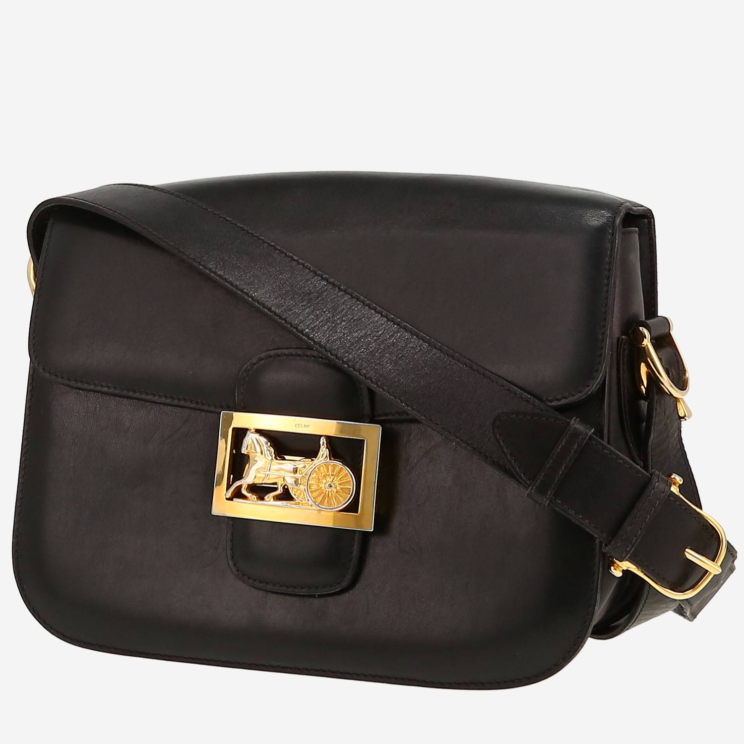 Celine  Vintage handbag  in black leather