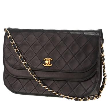 Sac à main Chanel  Vintage en cuir matelassé noir