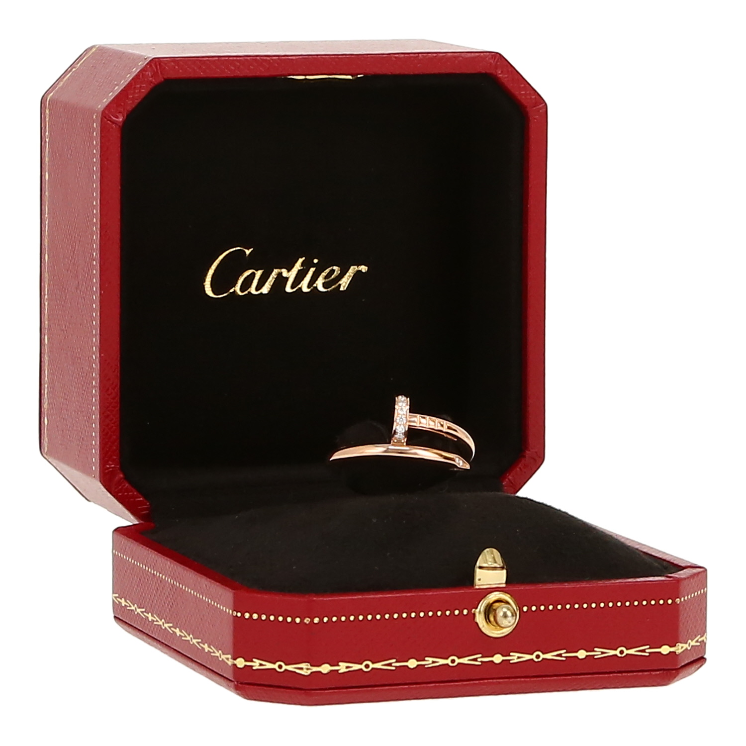 Anello Cartier Juste un clou in oro rosa e diamanti - Detail D2