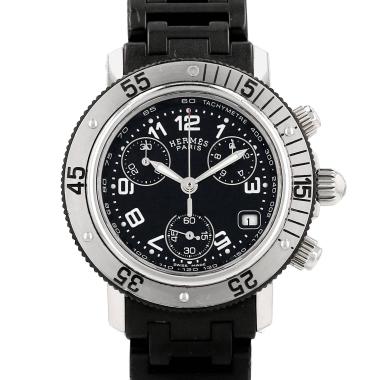 Montre Hermès Clipper Chrono en acier Ref: Hermès - CL2.315  Vers 2000
