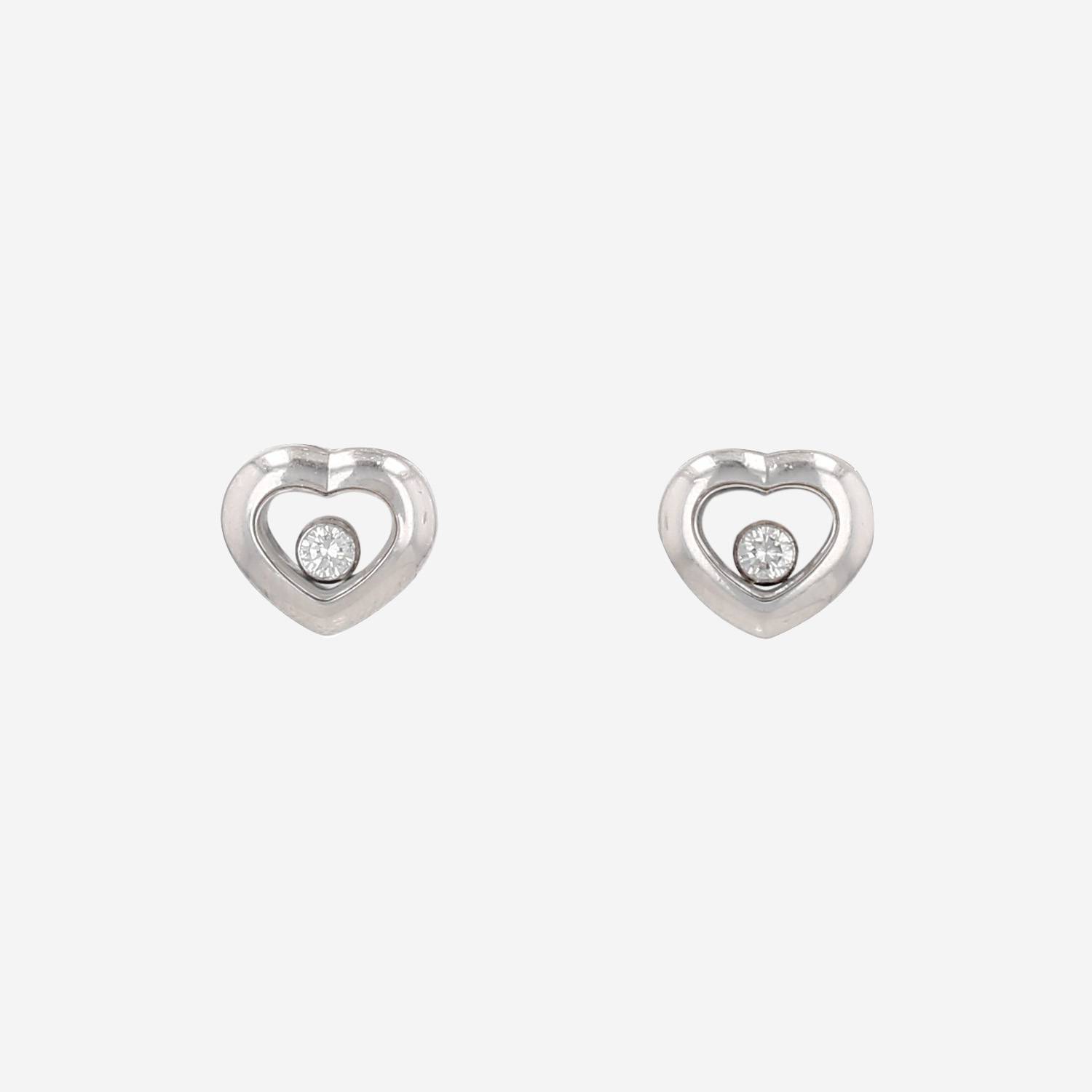 Chopard Happy Diamonds Icon small earrings in white gold and diamonds
