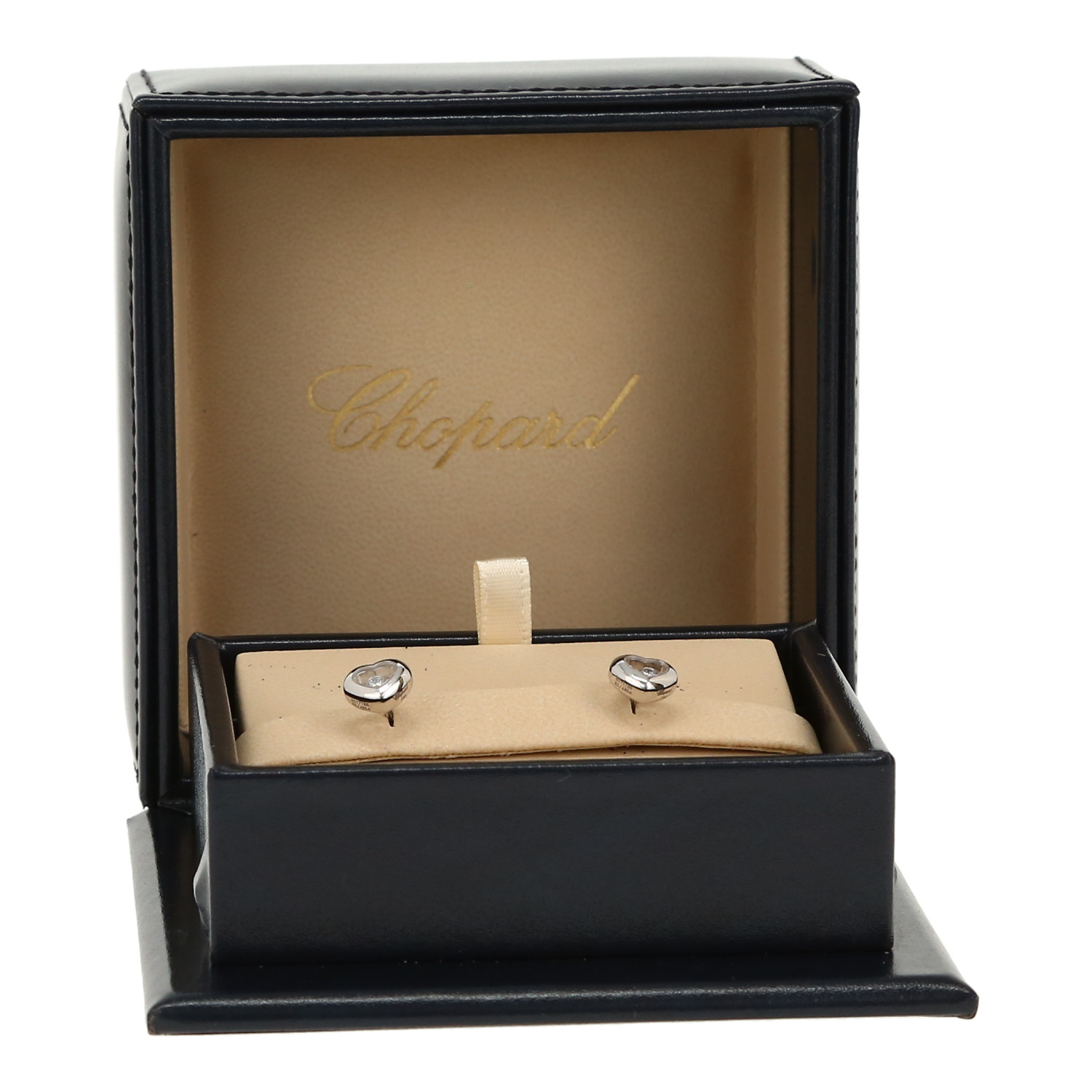 Pendientes Chopard Happy Diamonds Icon de oro blanco y diamantes - Detail D2